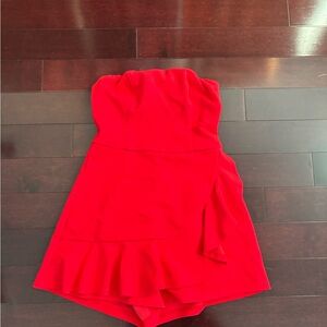 Lulu's Vibrant Red Strapless romper
